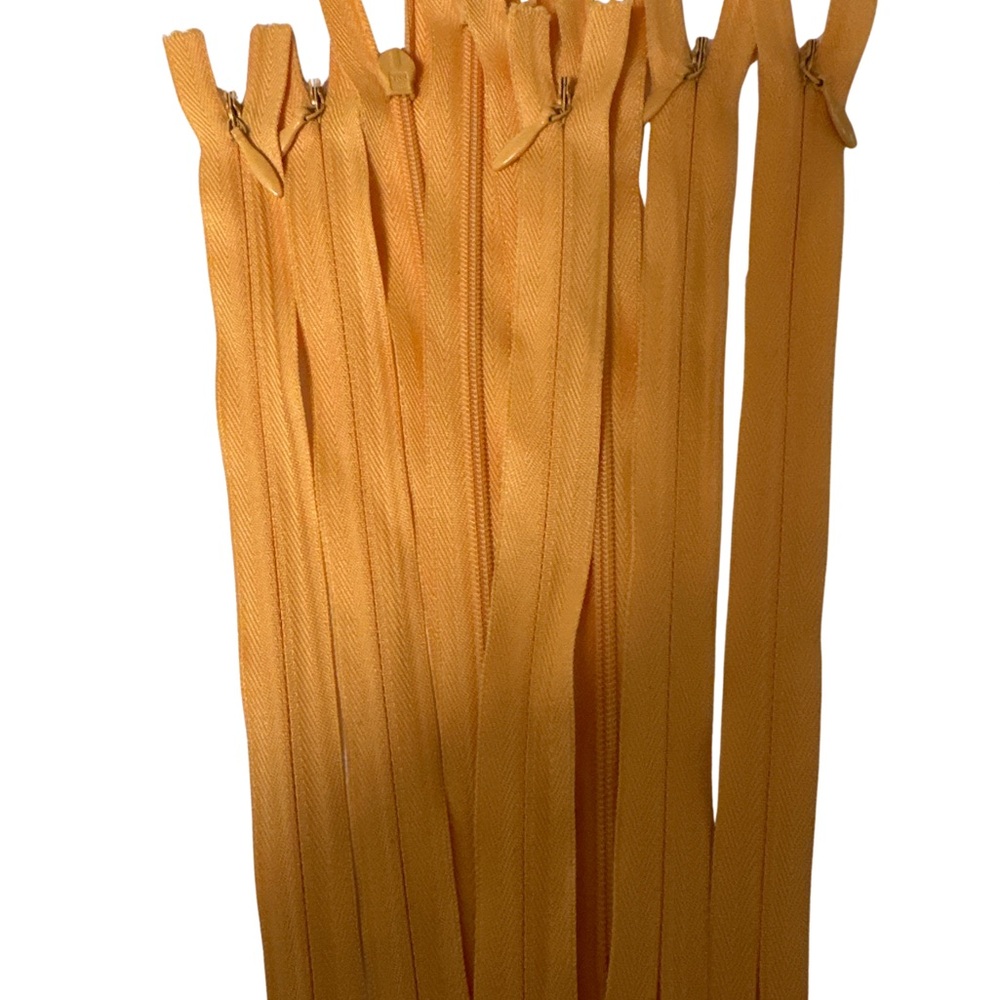 12 Orange 8” Invisible YKK Zippets